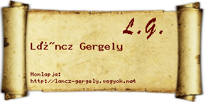 Láncz Gergely névjegykártya